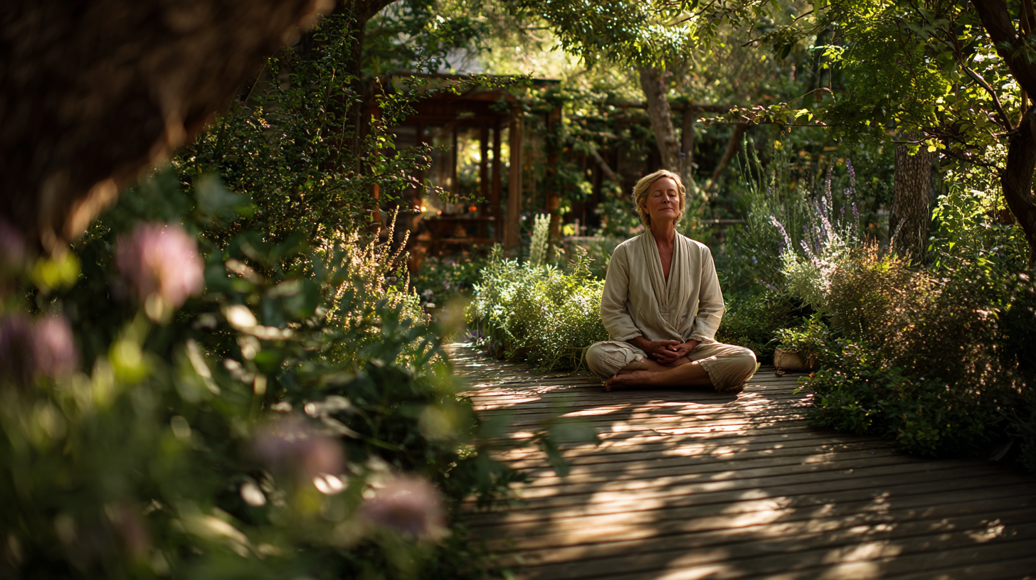 Grup de seniori practicând yoga în parc